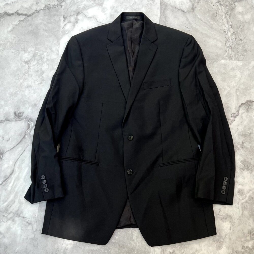 Calvin Klein‎ Blazer Mens Size 42L Long Black Two Button Sport Coat Jacket